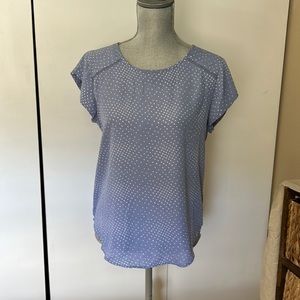 Blue blouse w white dots size small